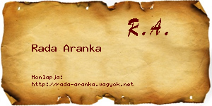 Rada Aranka névjegykártya